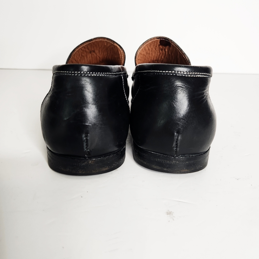 Santoni Men's Black Leather Slip On Loafers with Tassels Size 9.5 Made in Italy - Picture 5 of 9